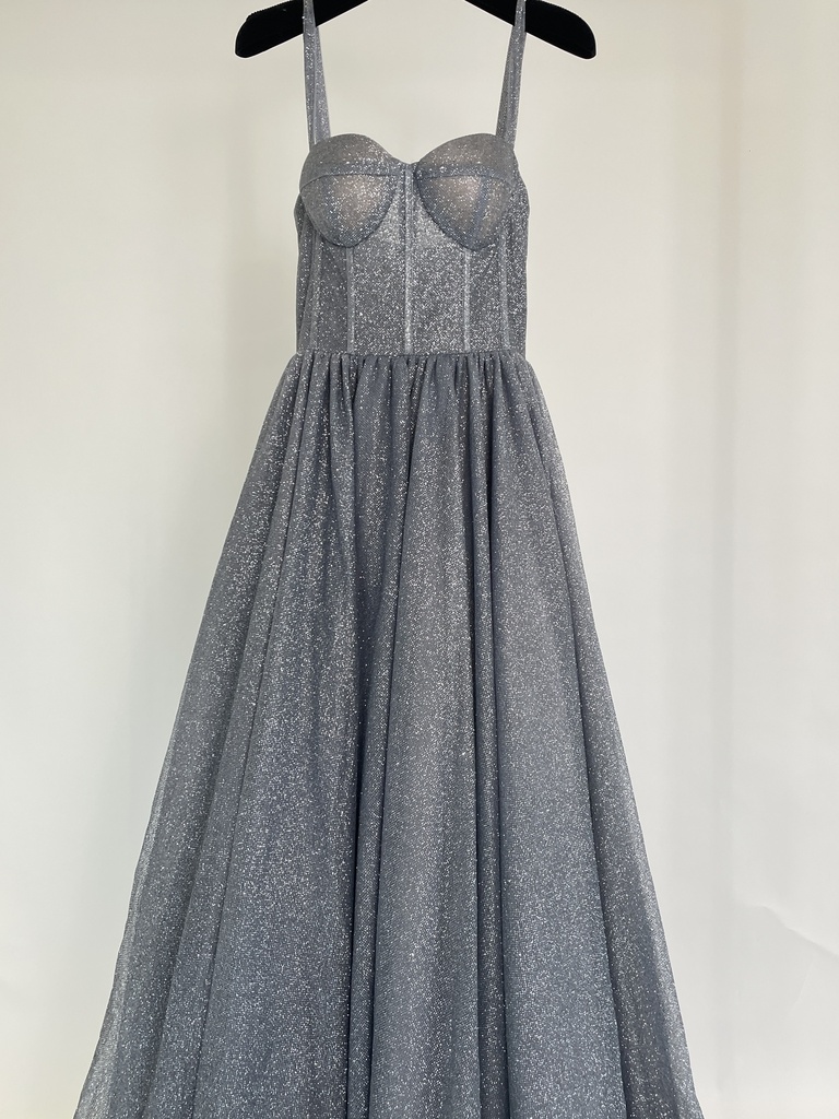 _Glitter Corset Gown in Blue