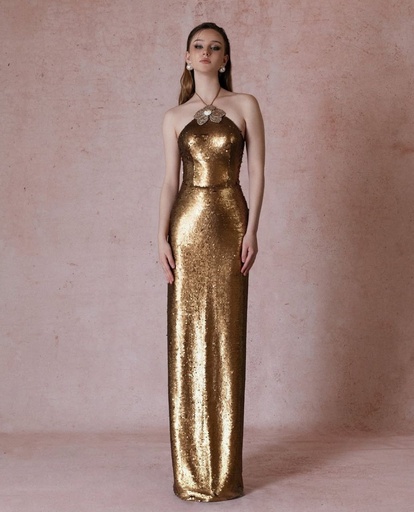 HACCHIC ORCHID SEQUIN GOWN
