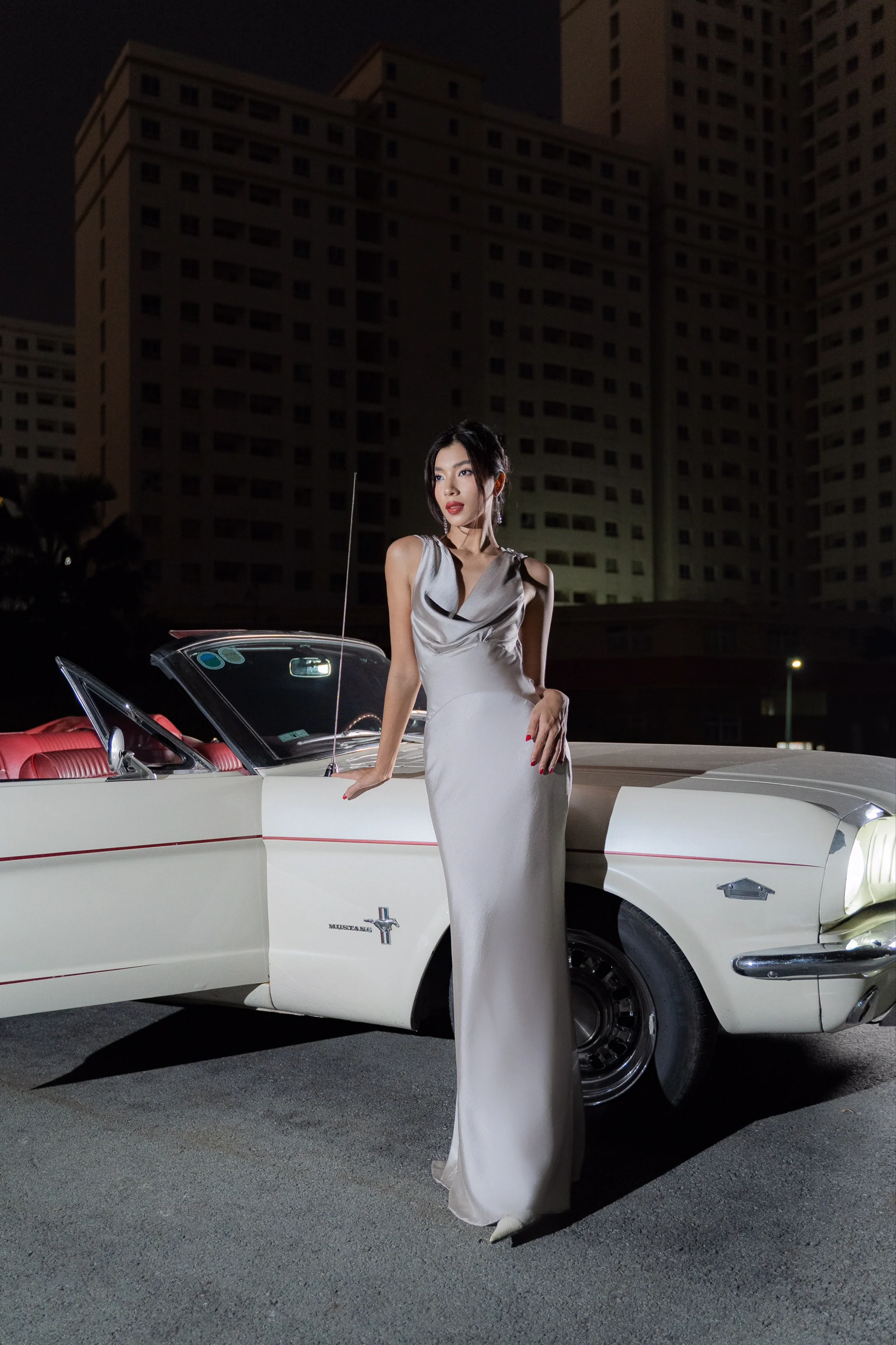 MARGARET SILK DRESS IN SILVER