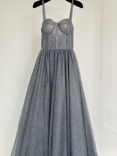 _Glitter Corset Gown in Blue