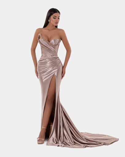 ALBINA DYLA LONG CORSET DRESS WITH STONES
