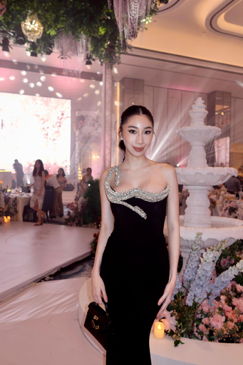ALBINA DYLA EMBELLISHED LONG CORSET DRESS in Black