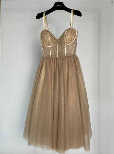 _Ballerina Corset Midi Dress in Nude