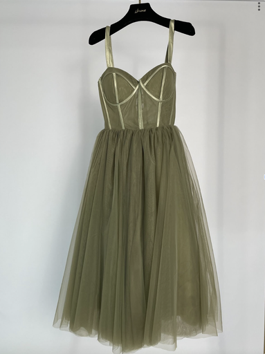 _Ballerina Corset Midi Dress in Olive
