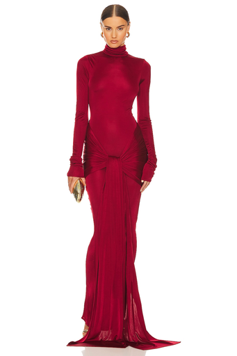 HELSA SLINKY JERSEY SARONG MAXI DRESS